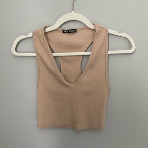 Zara v neck cropped tank top.